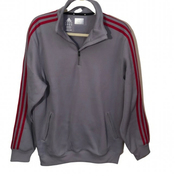 adidas Other - Adidas Men's Gray Three Stripe Quarter Zip Size Large